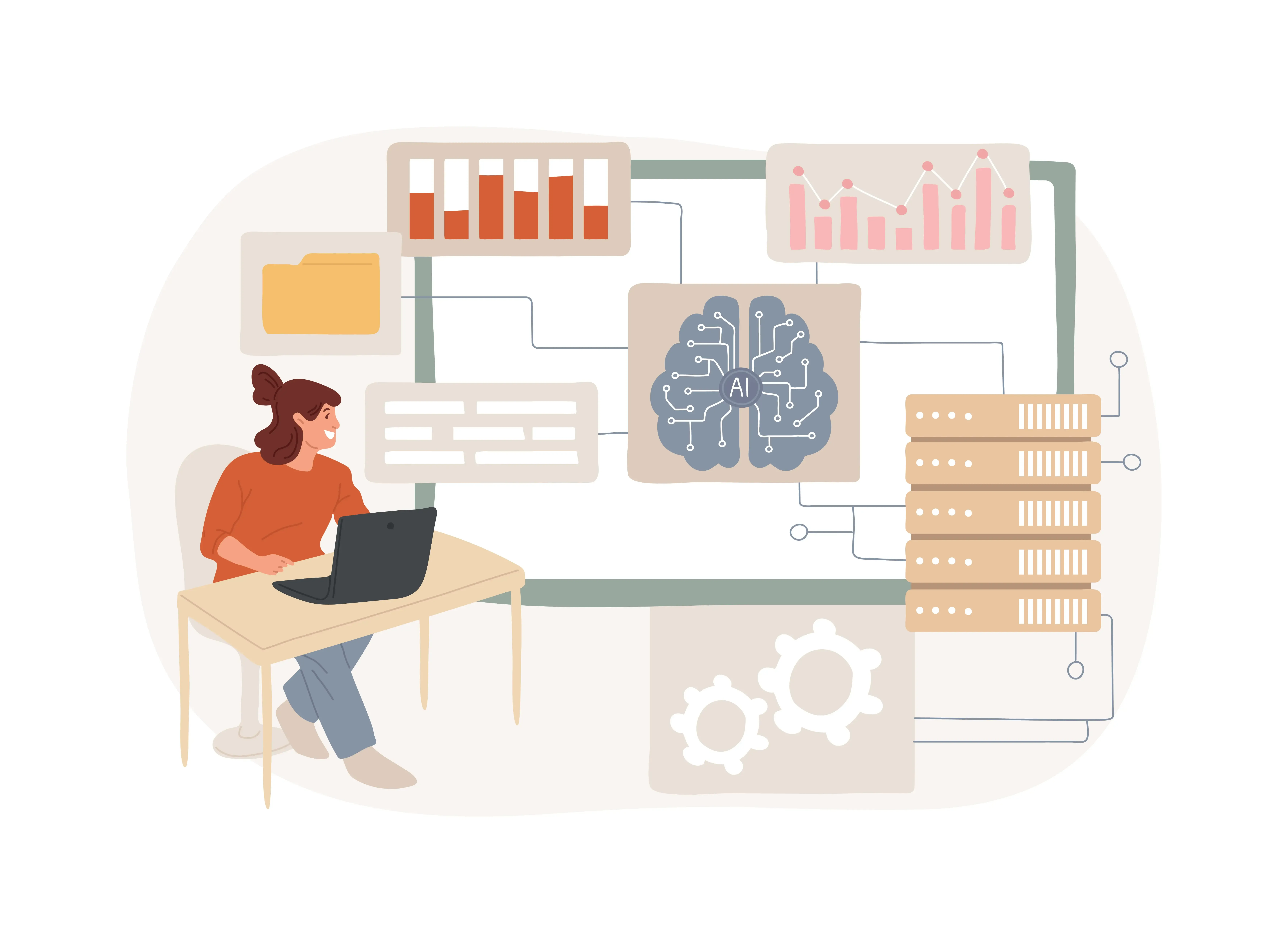 Aioptimized data management solutions abstract concept vector illustration data analysis optimize