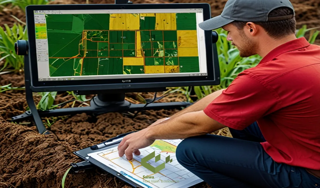 A farmer using NDVI and Map for his farm