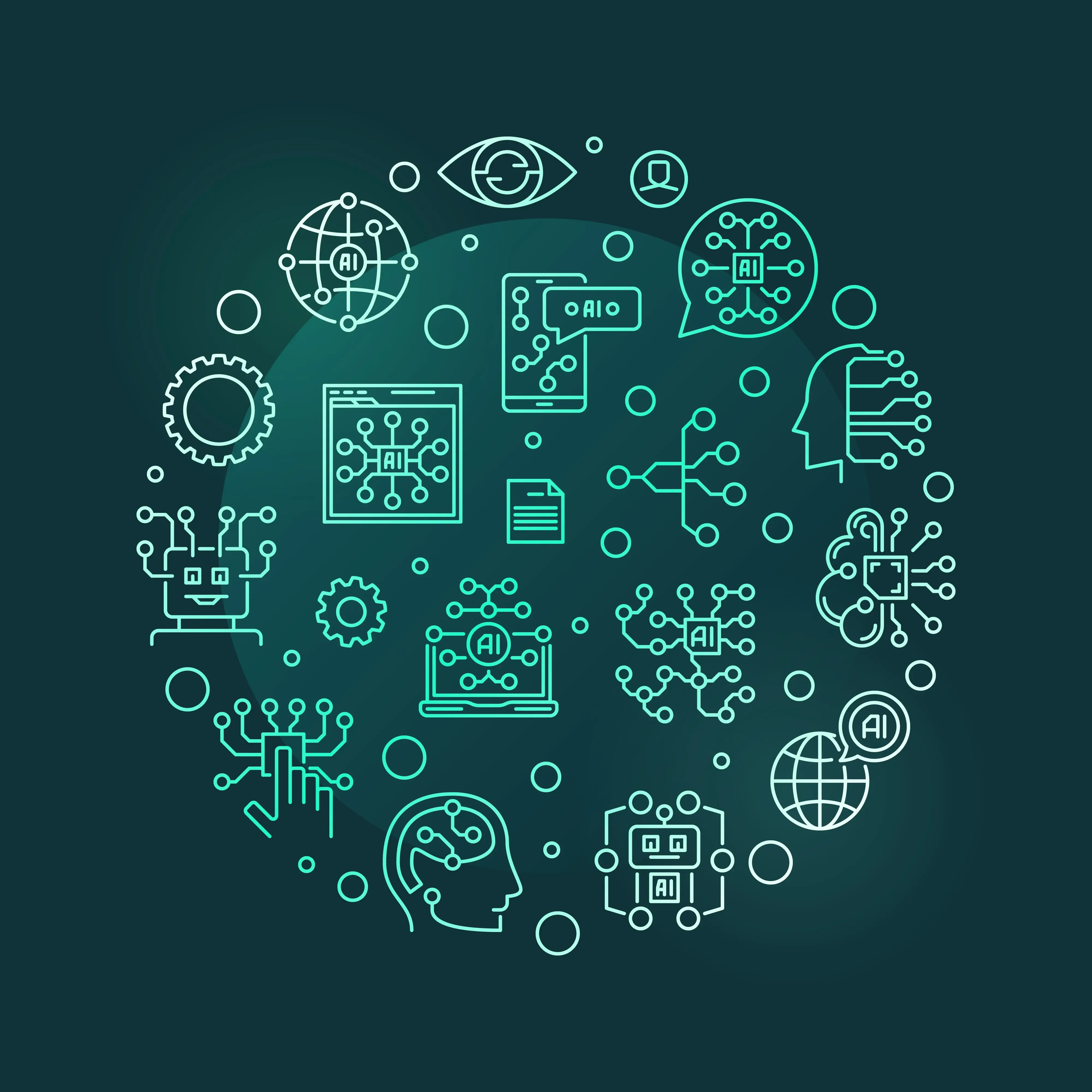 Artificial Intelligence line modern round banner.webp