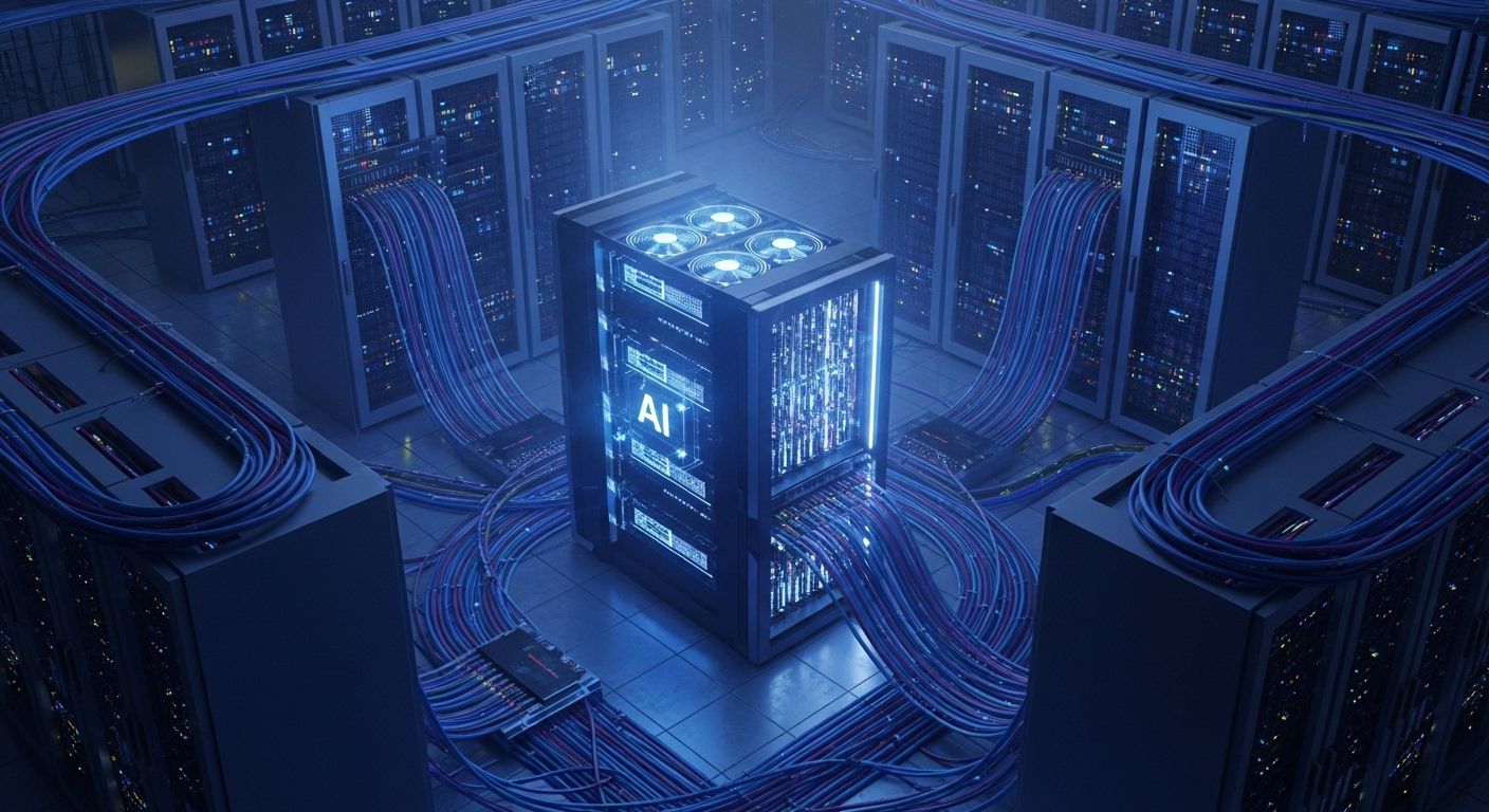 A data center being controlled by AI