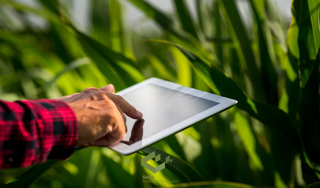 Man using tablet to keep track