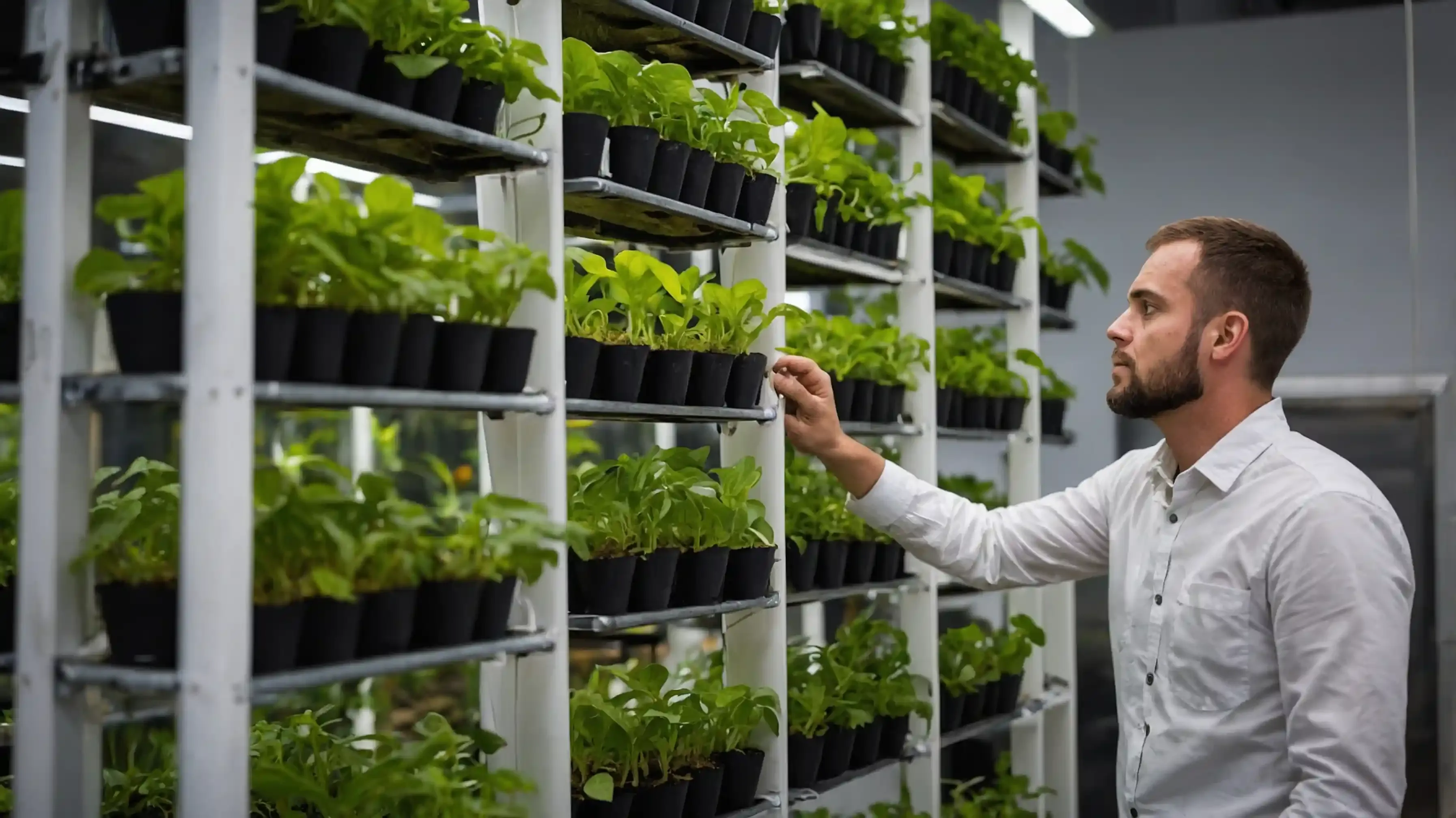 man-is-pointing-potted-plant-warehouse.webp