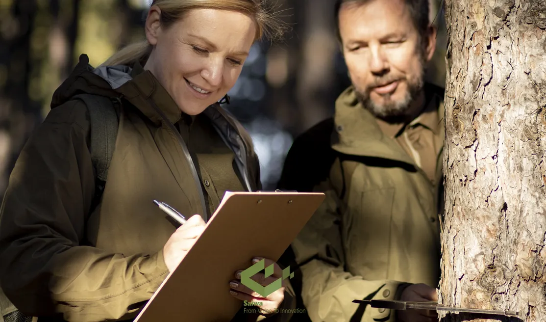 Man Woman tracking and controlling wildlife