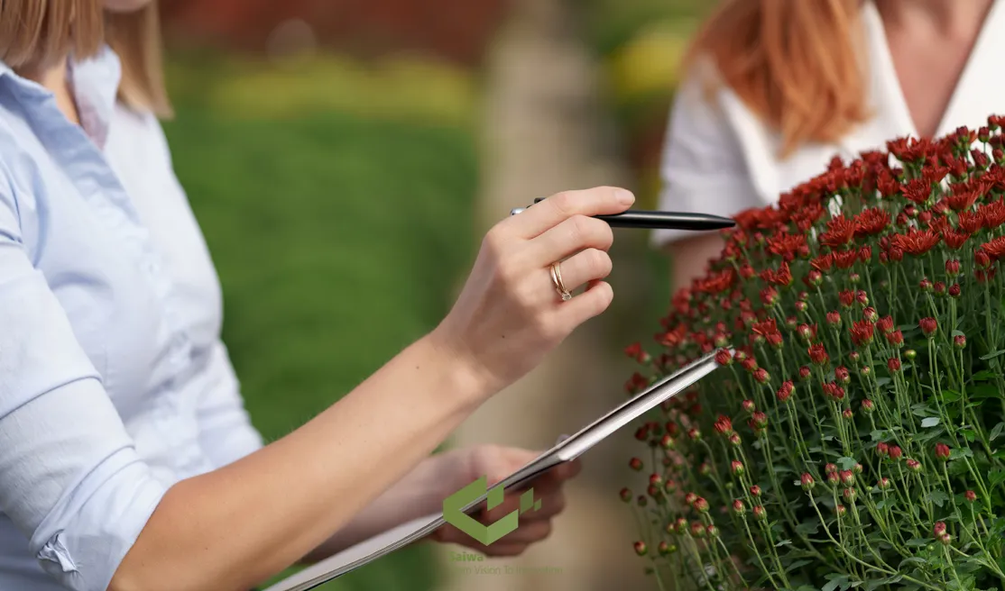 woman keeping track of vegetation